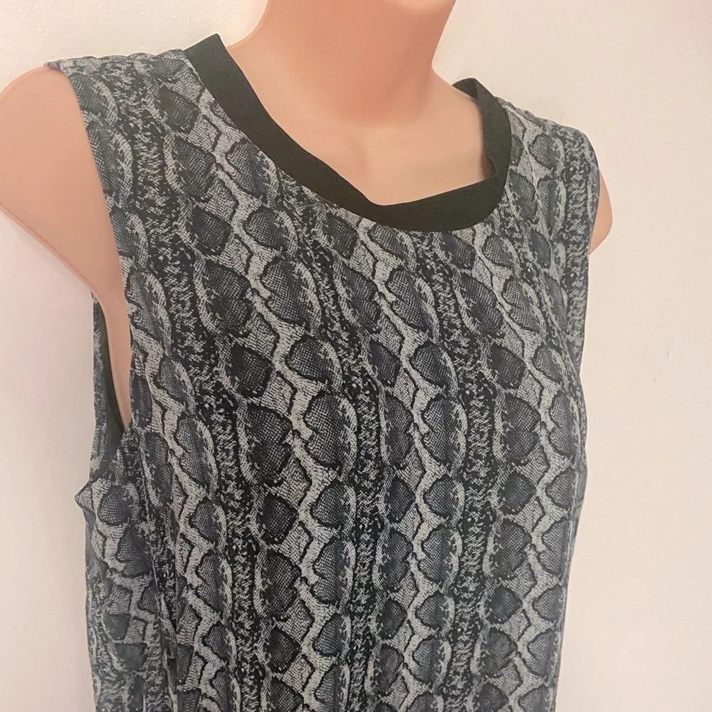 Rachel Roy Chiffon Shift Snake Print Boho Summer High Low Tunic Dress  size 1X - Picture 4 of 13